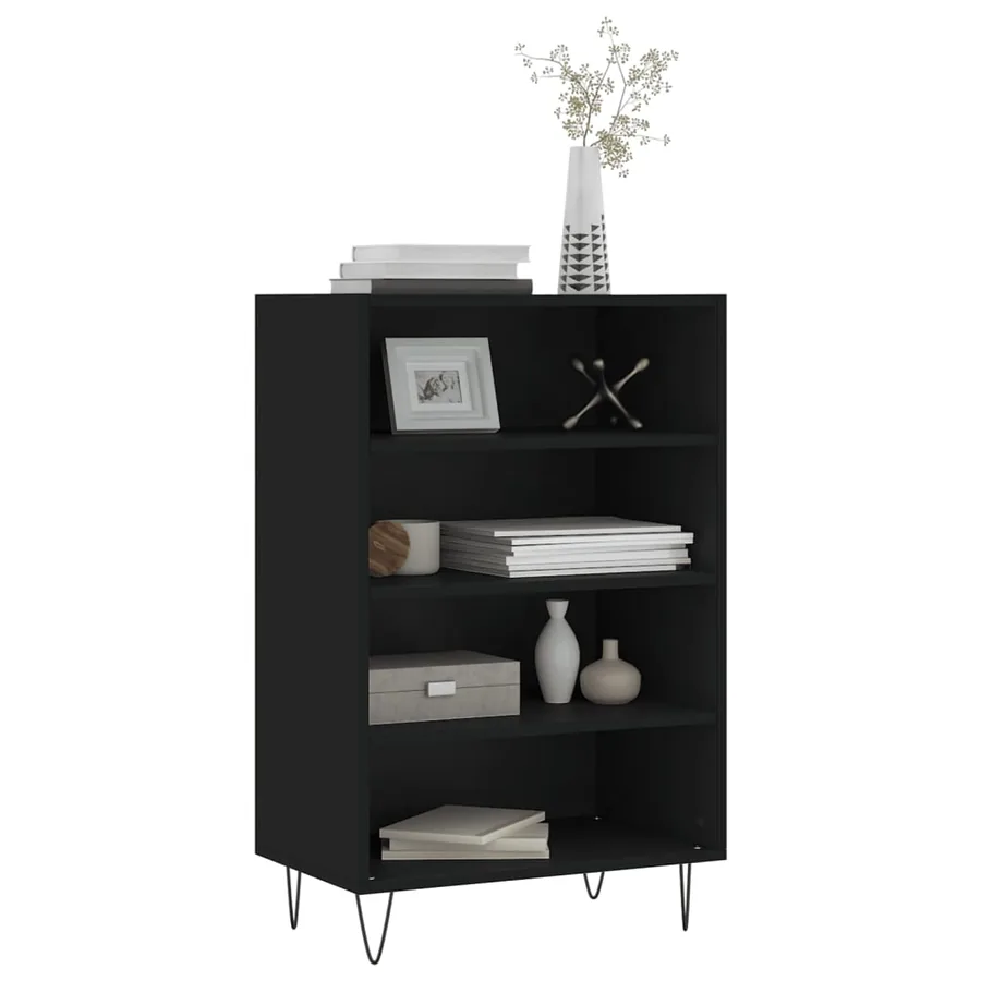 Buffet haut noir 57x35x90 cm bois d'ingénierie - 3