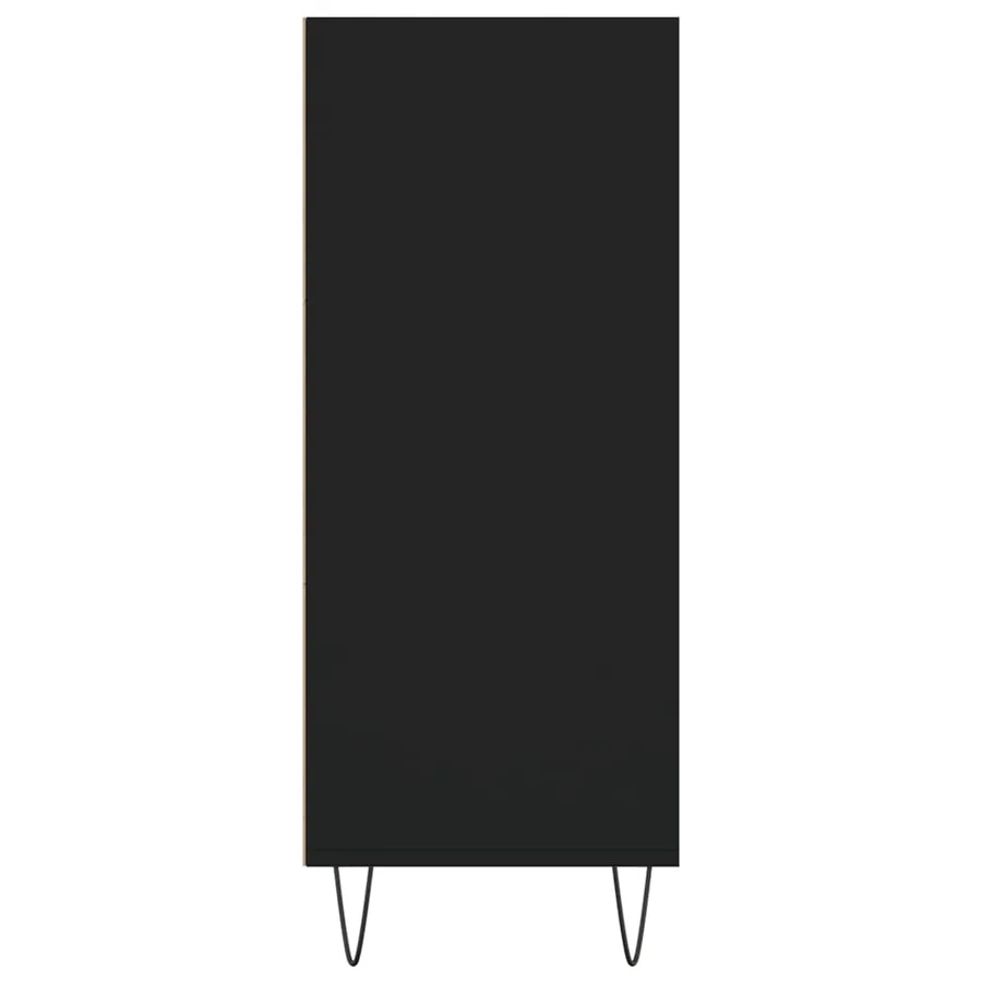 Buffet haut noir 57x35x90 cm bois d'ingénierie - 5