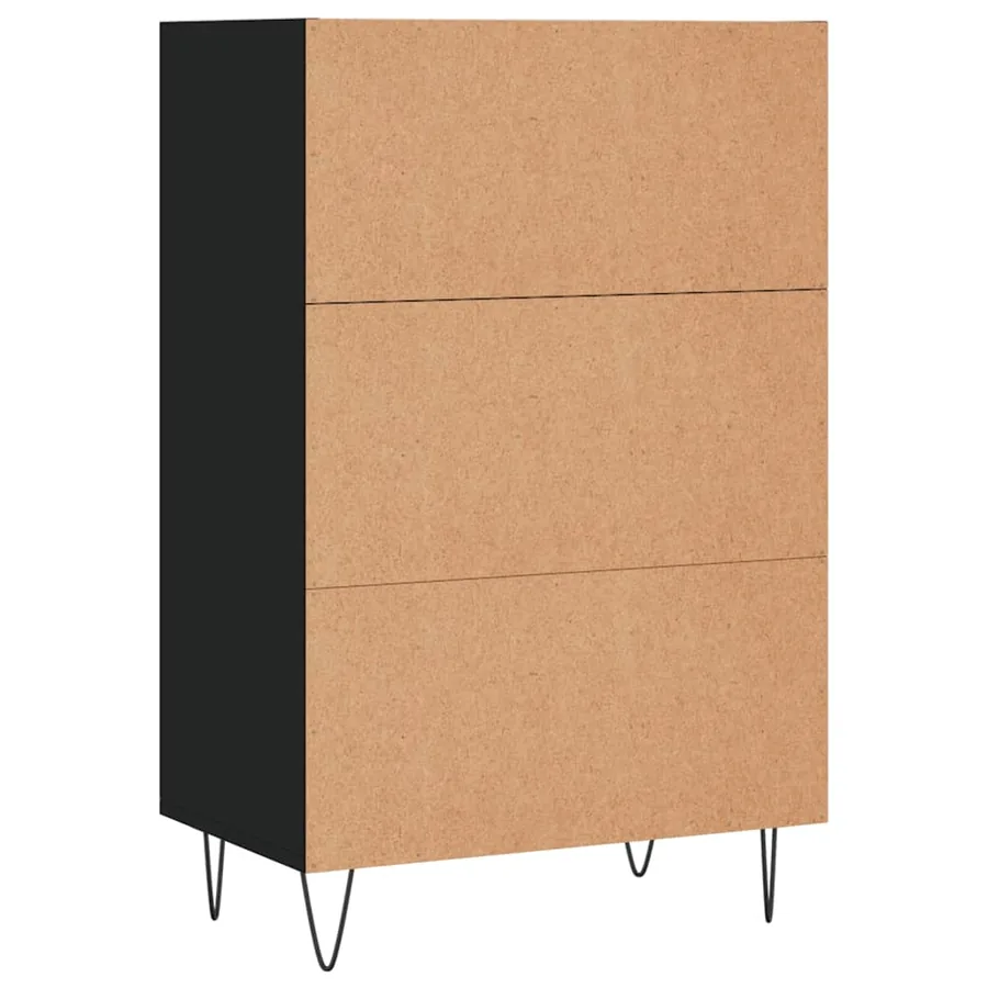 Buffet haut noir 57x35x90 cm bois d'ingénierie - 6