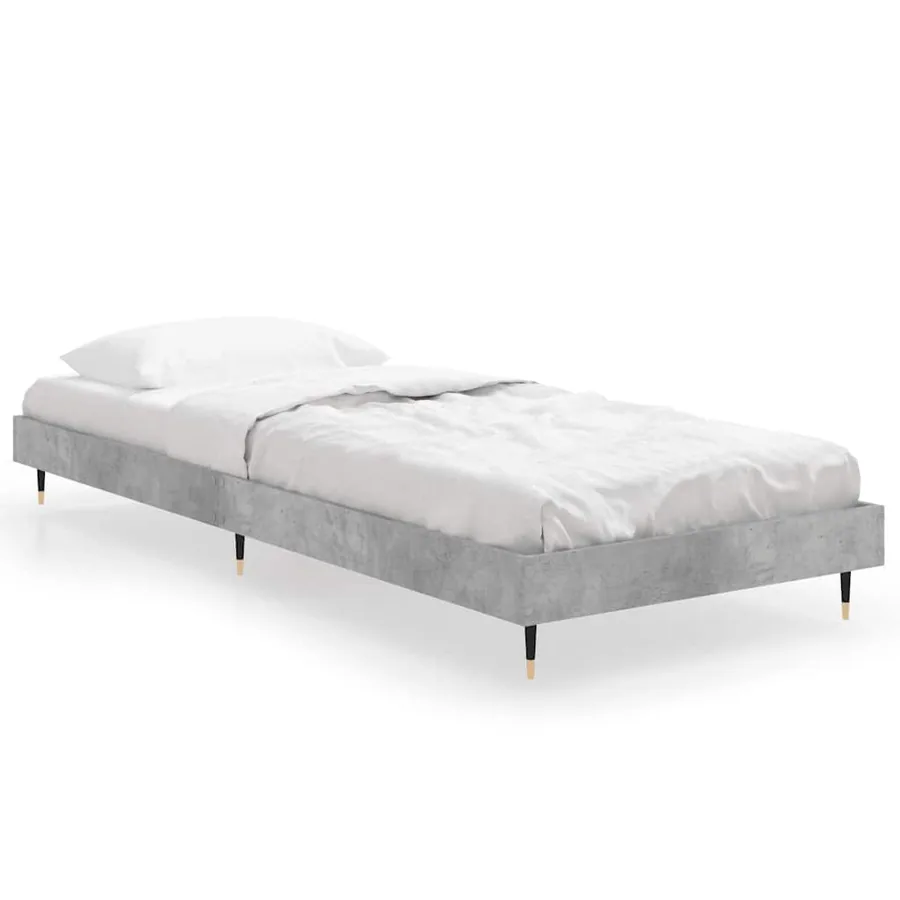 Cadre de lit sans matelas gris béton 75x190 cm - 2