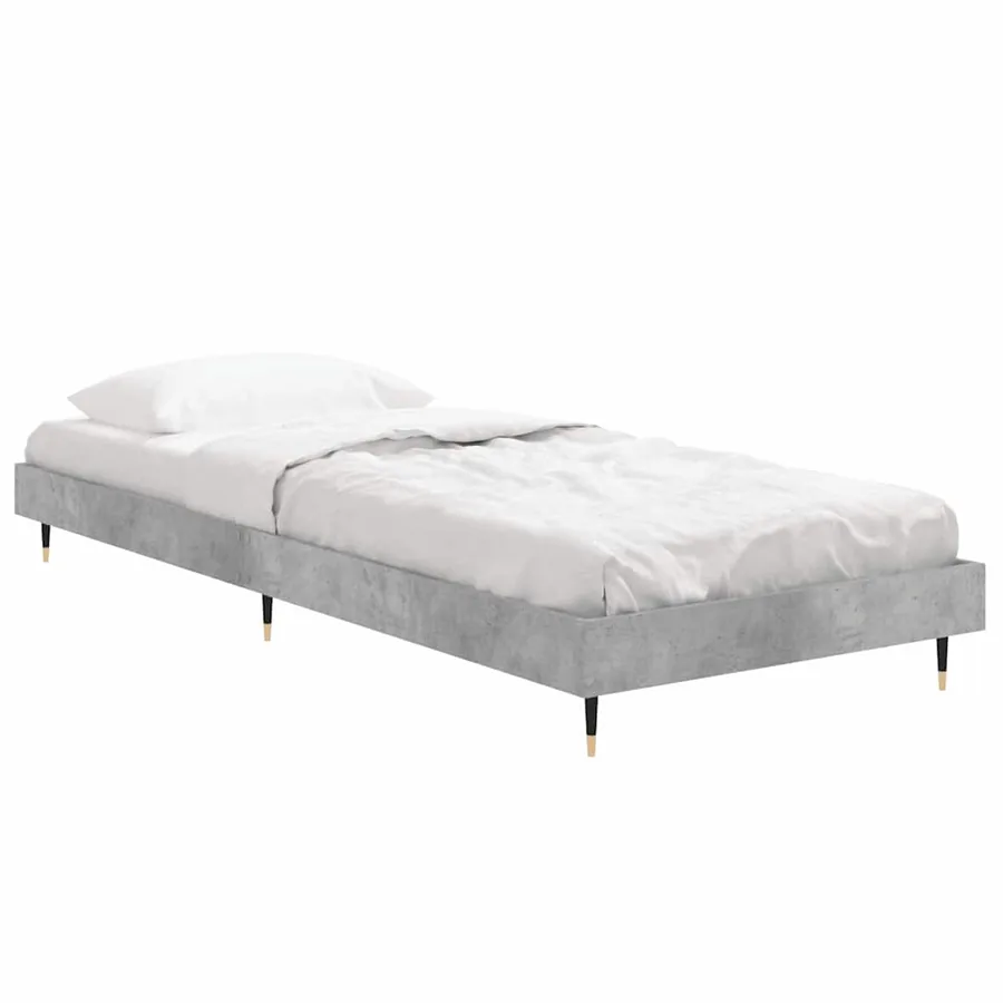 Cadre de lit sans matelas gris béton 75x190 cm - 3