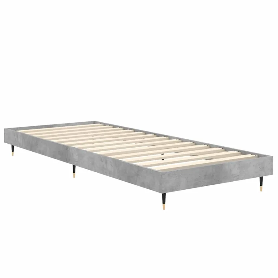 Cadre de lit sans matelas gris béton 75x190 cm - 5