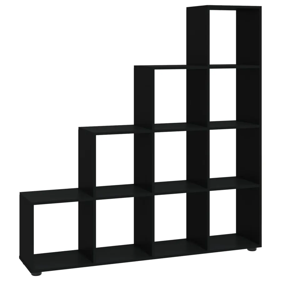 Bibliothèque escalier Noir 142 cm Bois d'ingénierie - 2