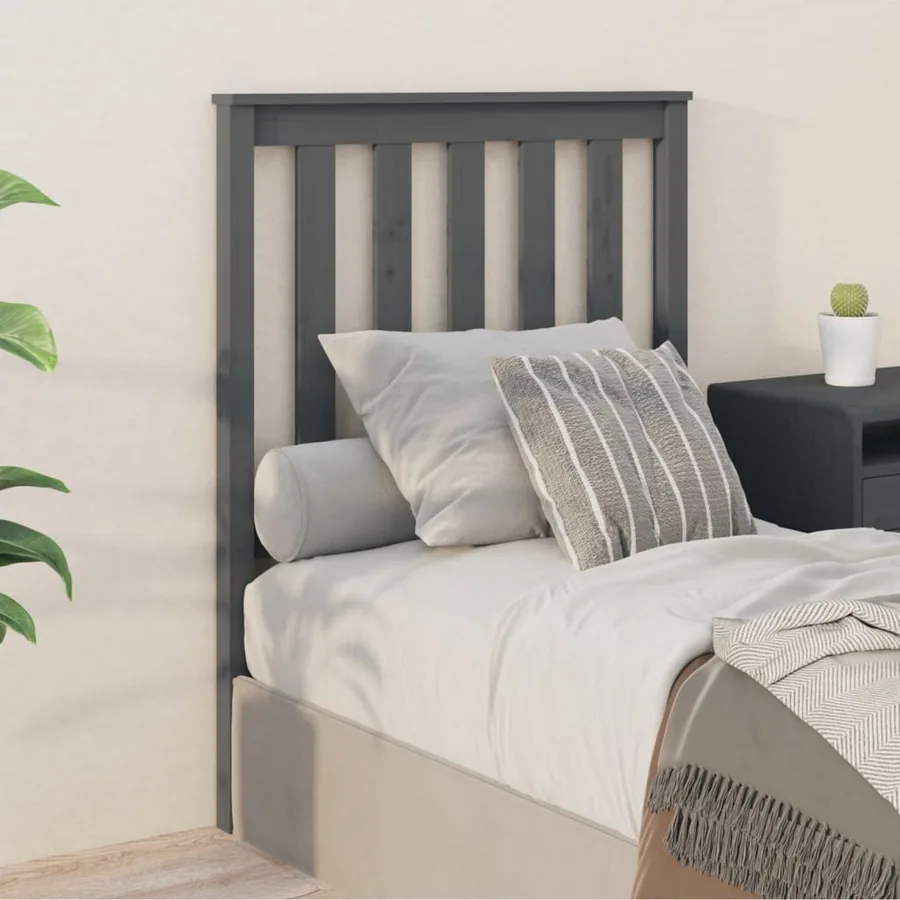 Tête de lit Gris 81x6x101 cm Bois massif de pin