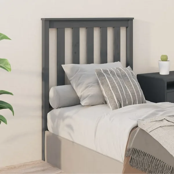 Tête de lit Gris 81x6x101 cm Bois massif de pin