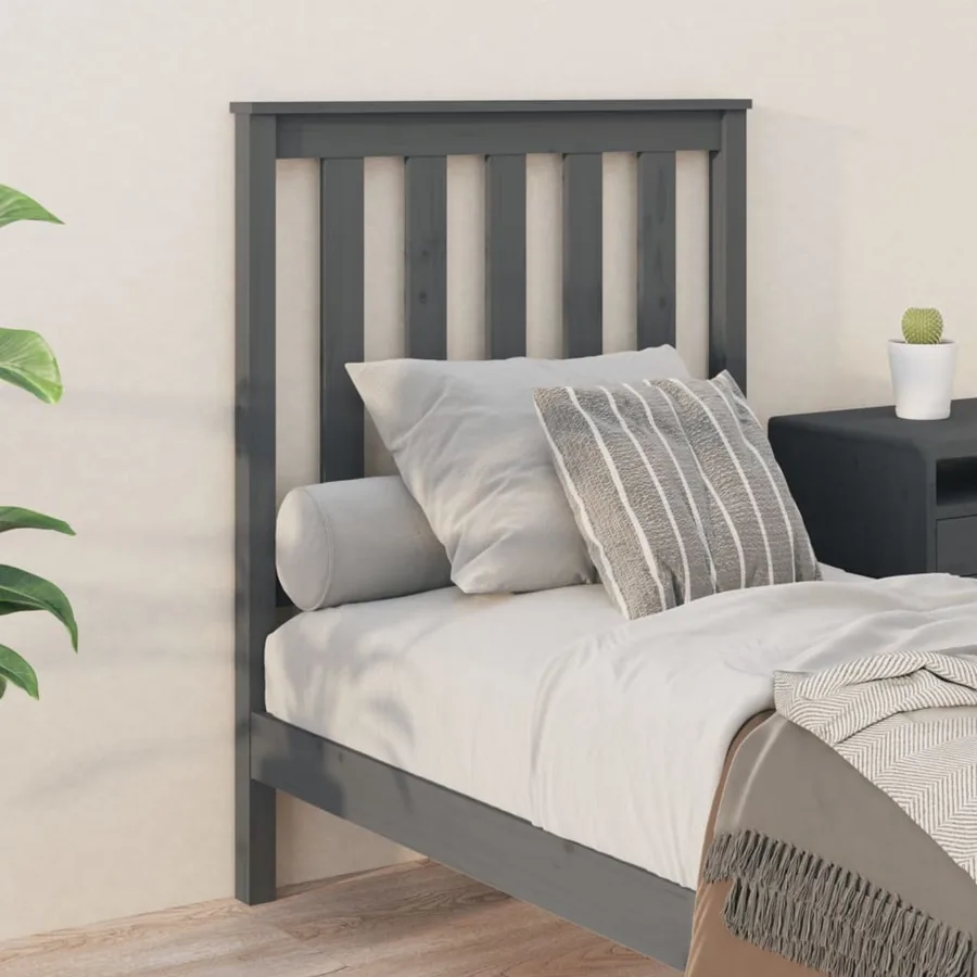 Tête de lit Gris 81x6x101 cm Bois massif de pin - 3
