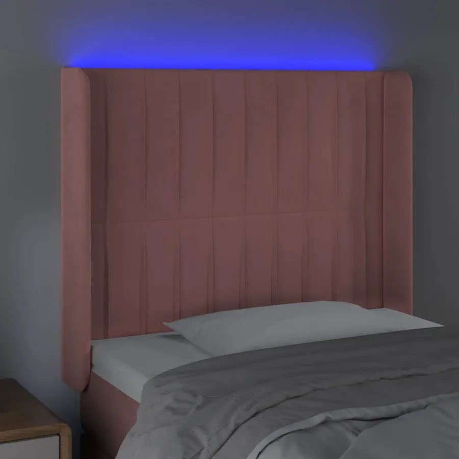 Tête de lit à LED Rose 103x16x118/128 cm Velours - 4