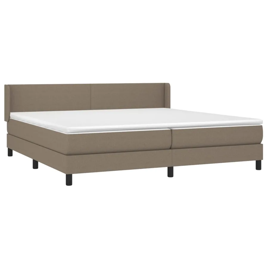 Sommier à lattes de lit avec matelas Taupe 200x200 cm Tissu - 3