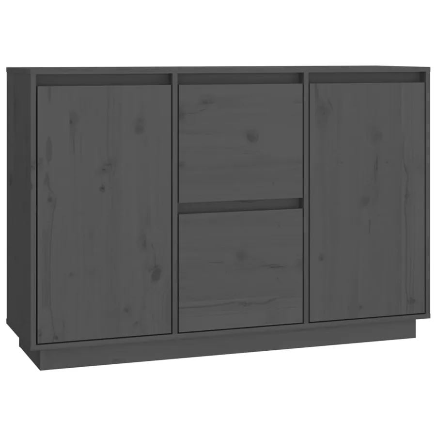 Buffet Gris 111x34x75 cm Bois massif de pin - 2