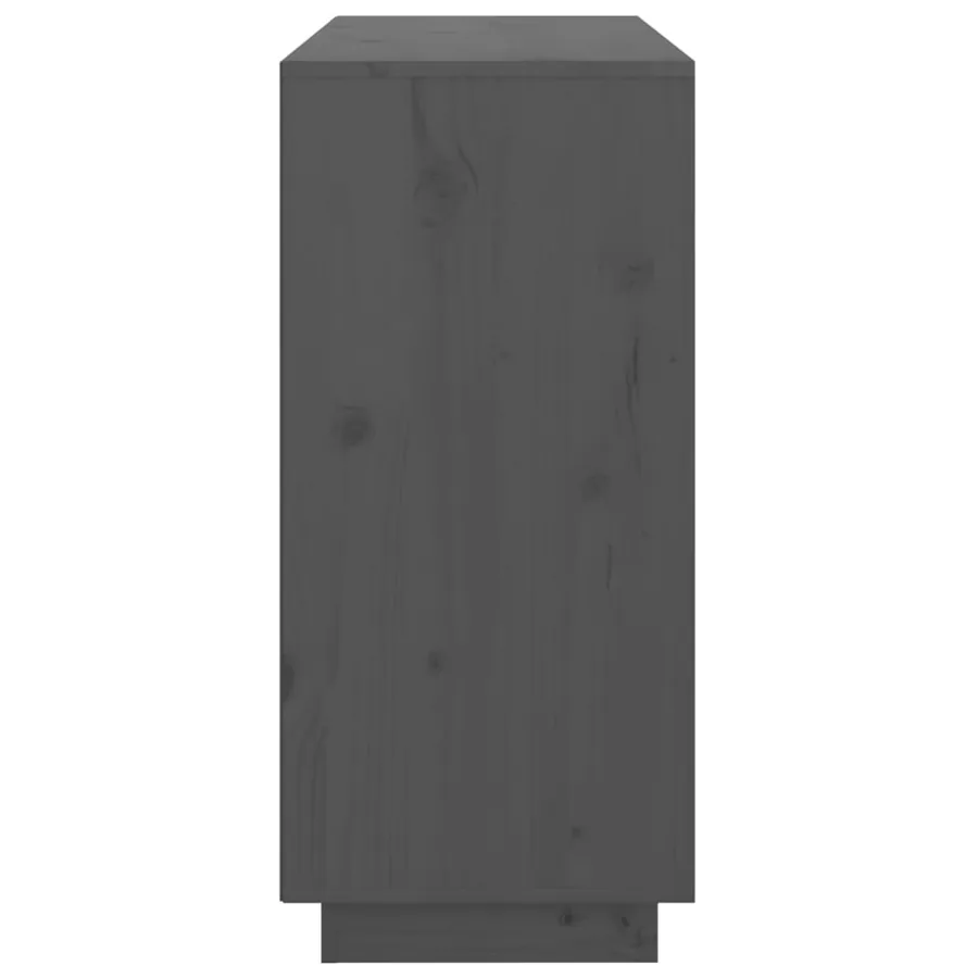 Buffet Gris 111x34x75 cm Bois massif de pin - 7
