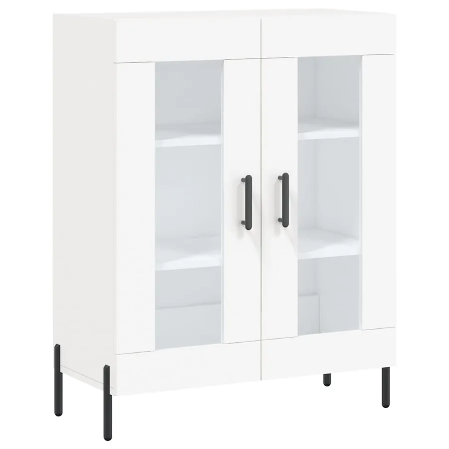 Buffet haut Blanc 69,5x34x180 cm Bois d'ingénierie - 7