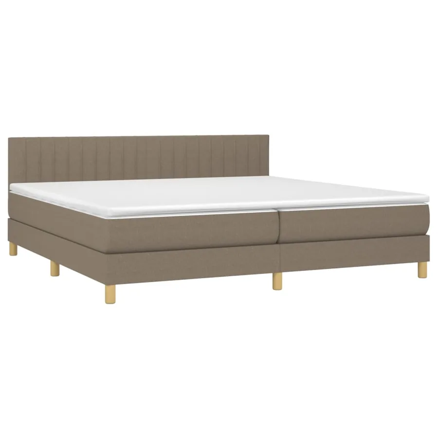Sommier à lattes de lit avec matelas Taupe 200x200 cm Tissu - 3