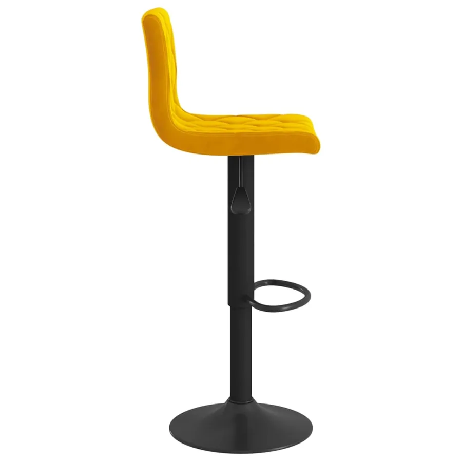 Tabourets de bar lot de 2 jaune moutarde velours - 5