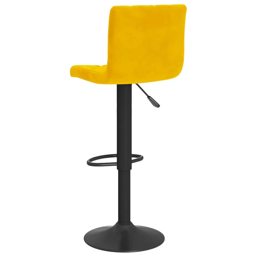 Tabourets de bar lot de 2 jaune moutarde velours - 6