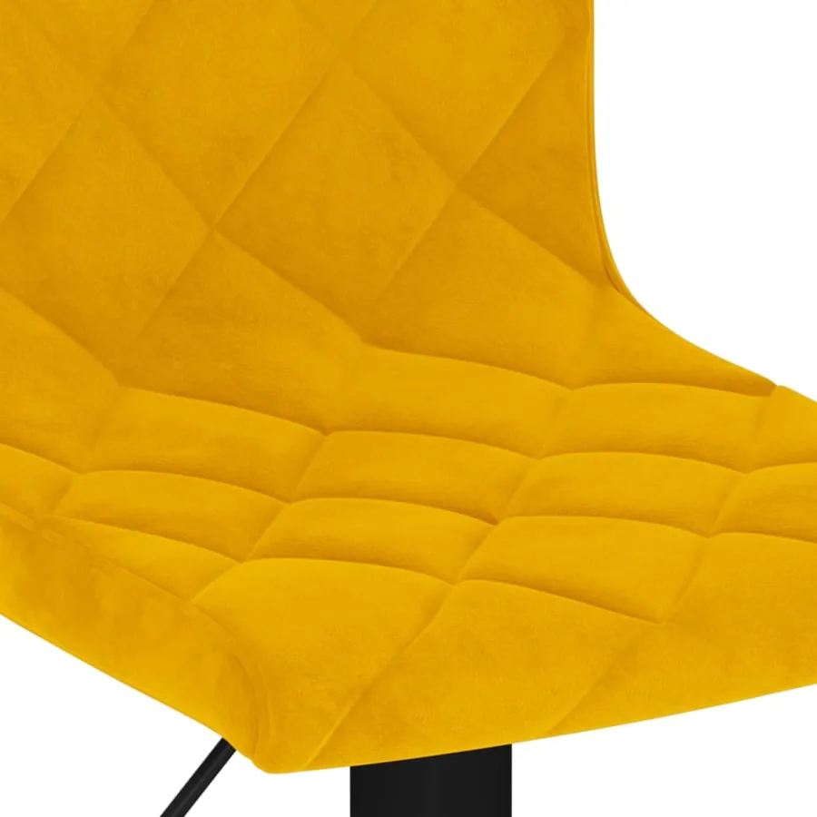 Tabourets de bar lot de 2 jaune moutarde velours - 8