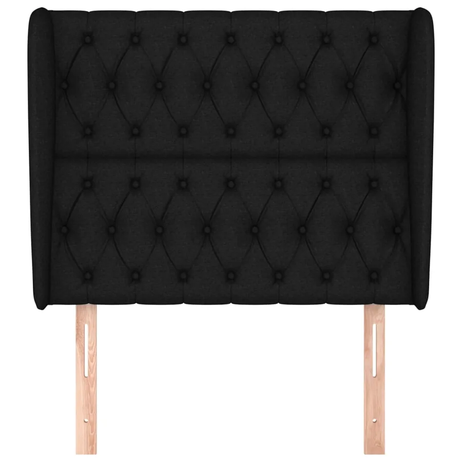 Tête de lit avec oreilles Noir 93x23x118/128 cm Tissu - 3