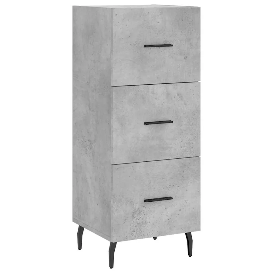 Buffet haut Gris béton 34,5x34x180 cm Bois d'ingénierie - 5
