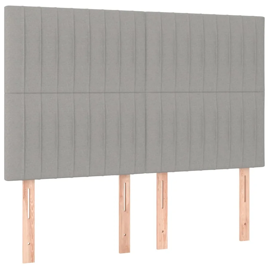 Tête de lit à LED Gris clair 144x5x118/128 cm Tissu - 4