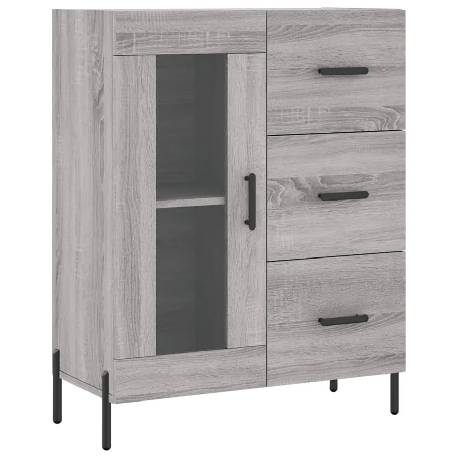 Buffet haut Sonoma gris 69,5x34x180 cm Bois d'ingénierie - 7