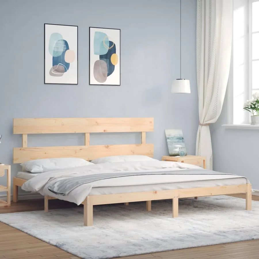 Cadre de lit sans matelas 200x200 cm bois massif de pin