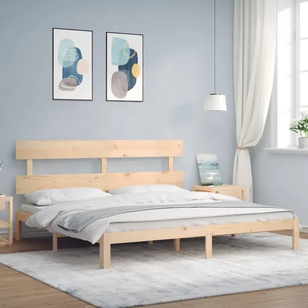Cadre de lit sans matelas 200x200 cm bois massif de pin