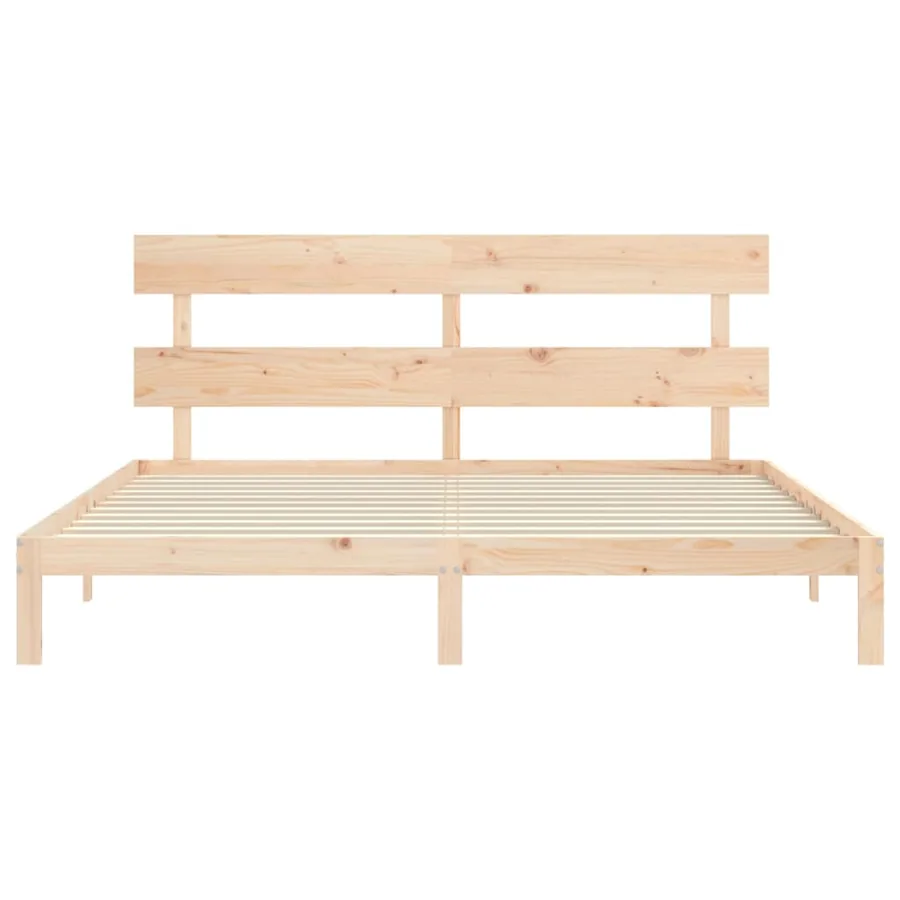 Cadre de lit sans matelas 200x200 cm bois massif de pin - 6