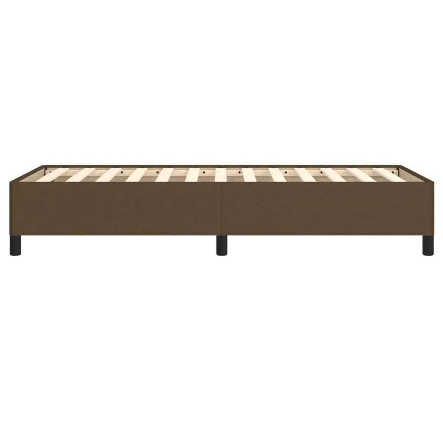 Cadre de lit sans matelas marron foncé 100x200 cm tissu - 6