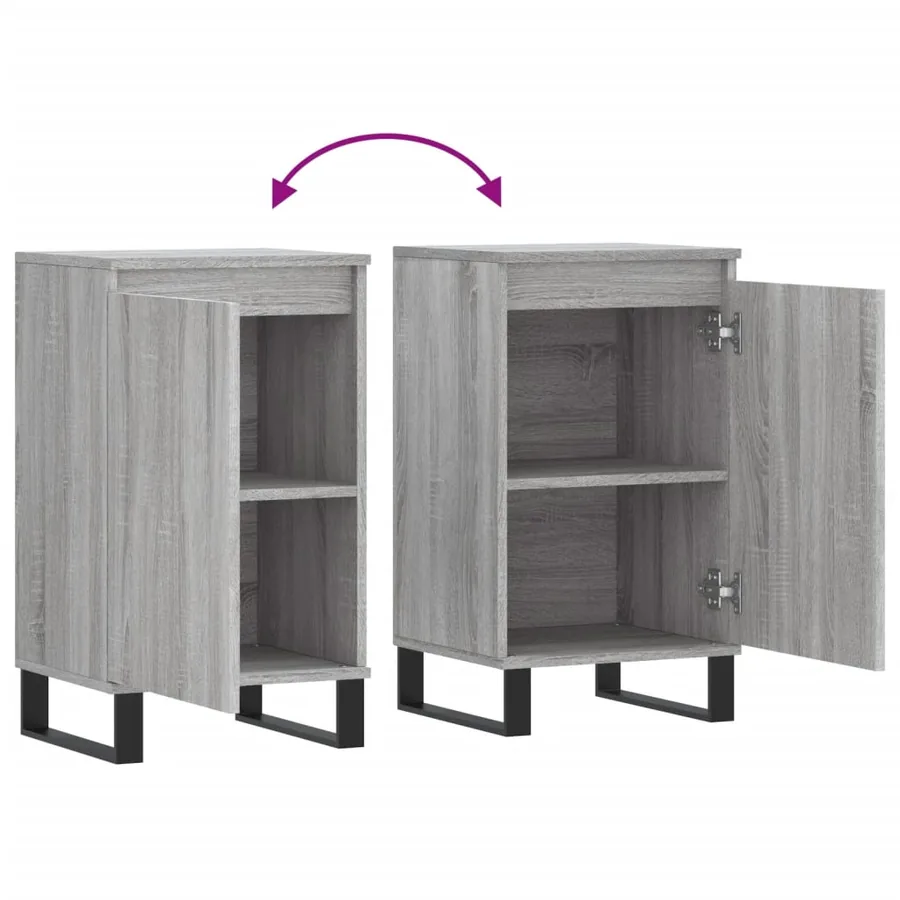 Buffet sonoma gris 40x35x70 cm bois d'ingénierie - 9