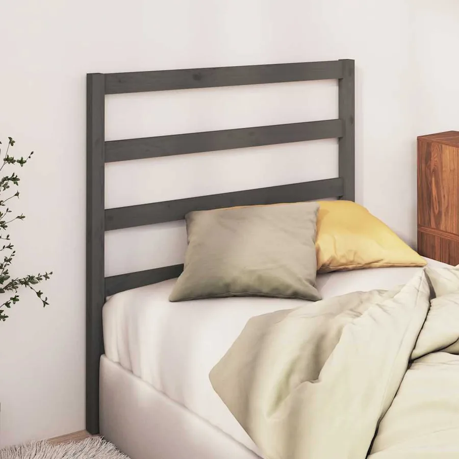 Tête de lit Gris 81x4x100 cm Bois massif de pin - 3