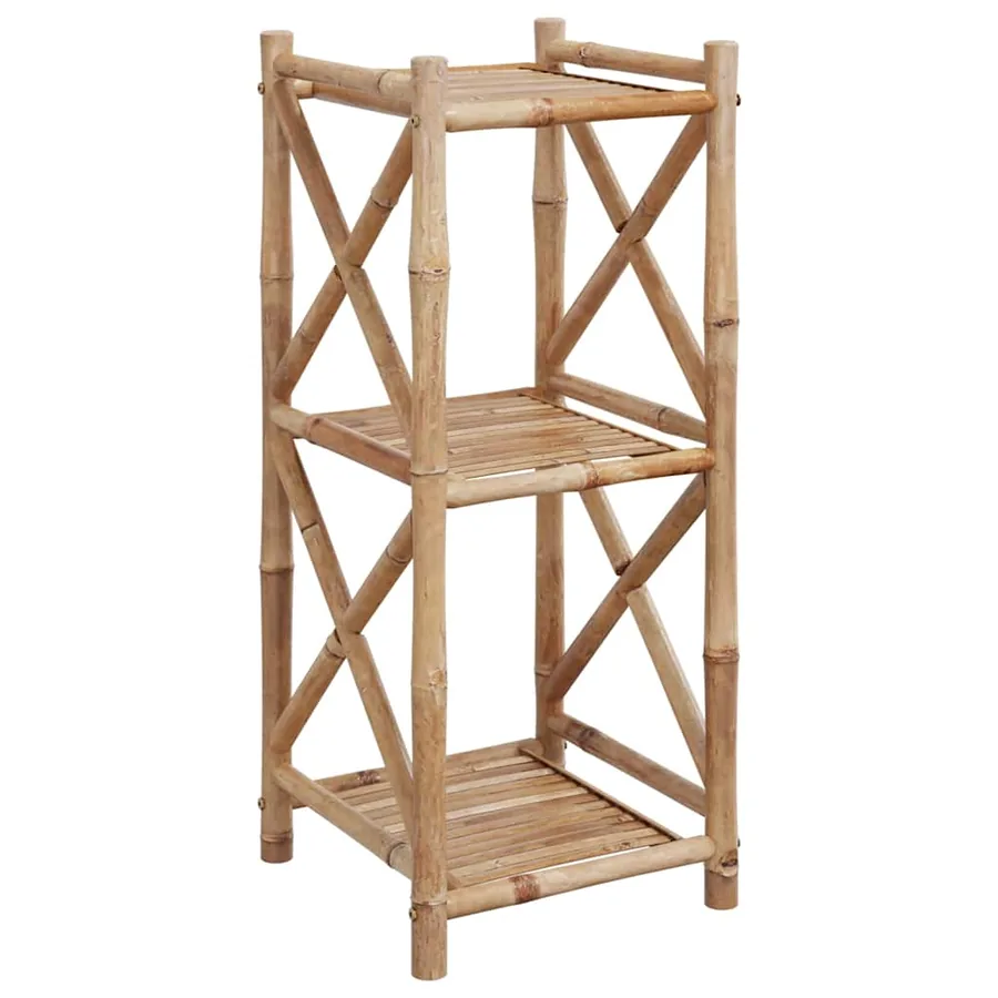Étagère à 3 niveaux carré bambou - 2