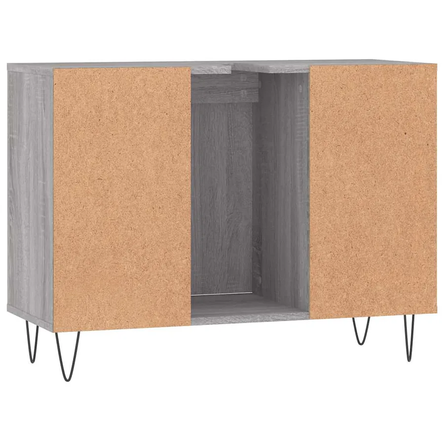 Armoire salle de bain sonoma gris 80x33x60 cm bois d'ingénierie - 8