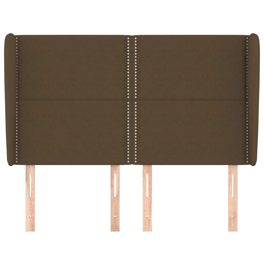 Tête de lit avec oreilles Marron foncé 147x23x118/128 cm Tissu - 3