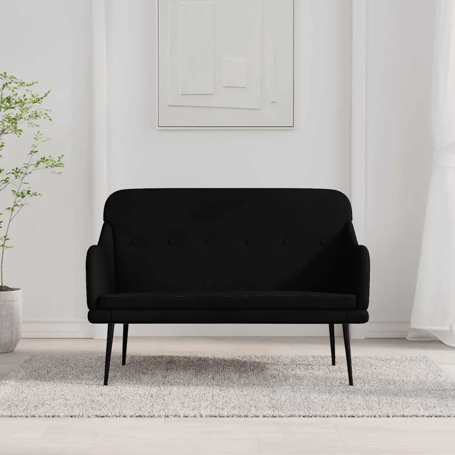 Banc Noir 110x76x80 cm Tissu