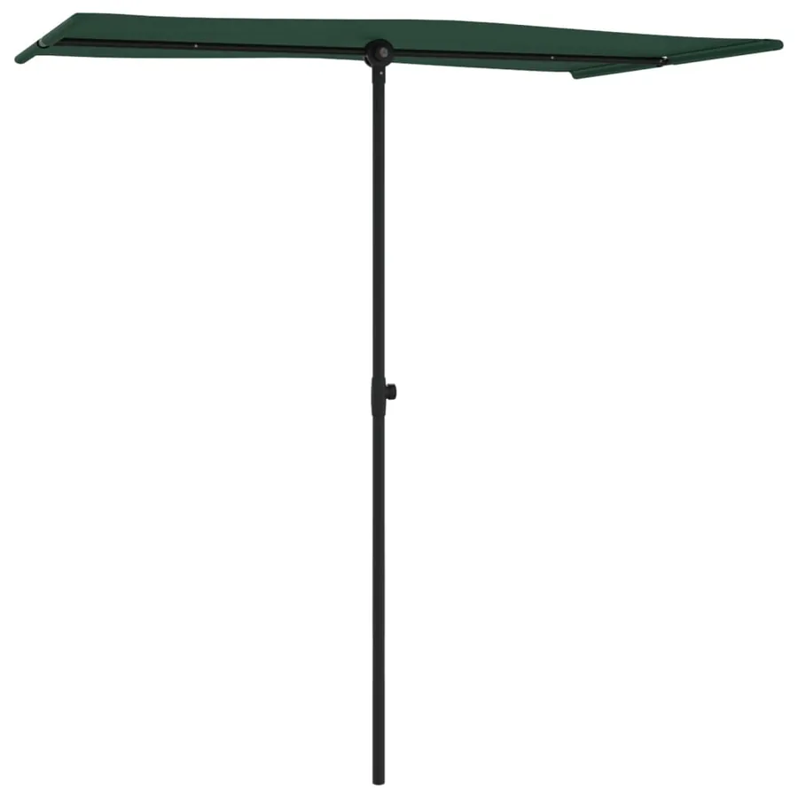 Parasol de jardin avec mât en aluminium 180x110 cm vert - 3