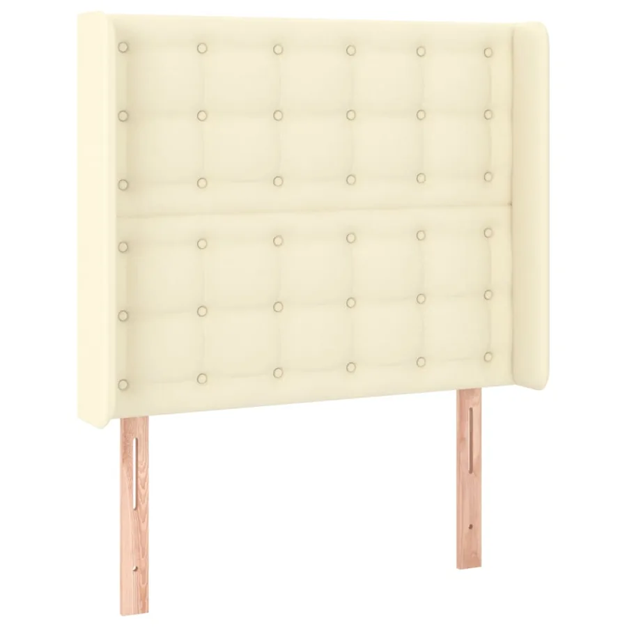 Sommier à lattes de lit matelas LED Crème 90x200cm Similicuir - 7