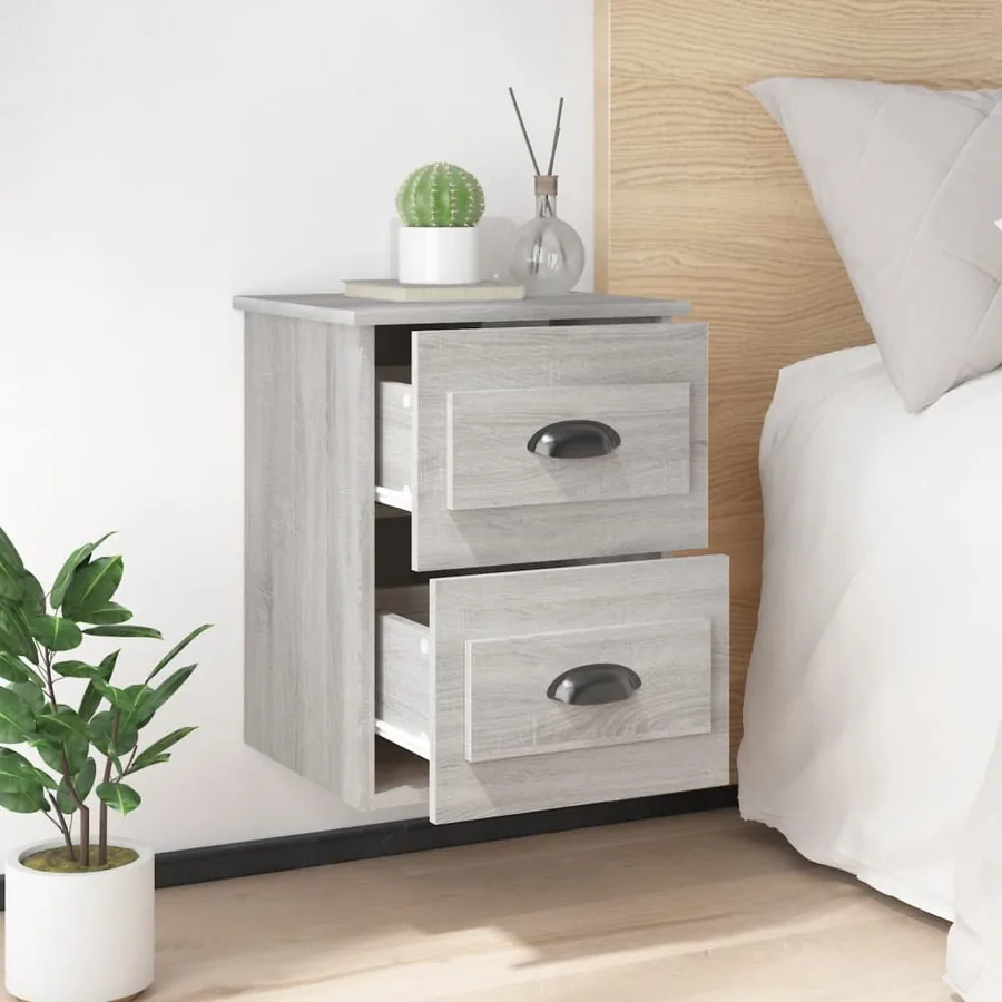Table de chevet murale sonoma gris 41,5x36x53 cm - 3