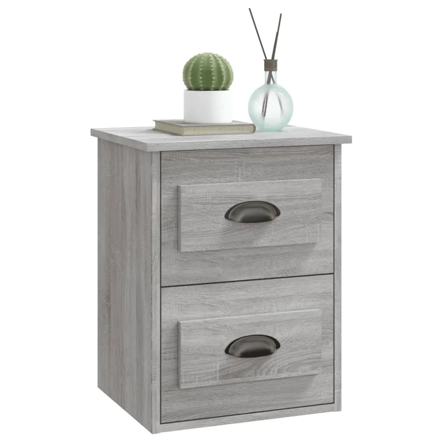 Table de chevet murale sonoma gris 41,5x36x53 cm - 4