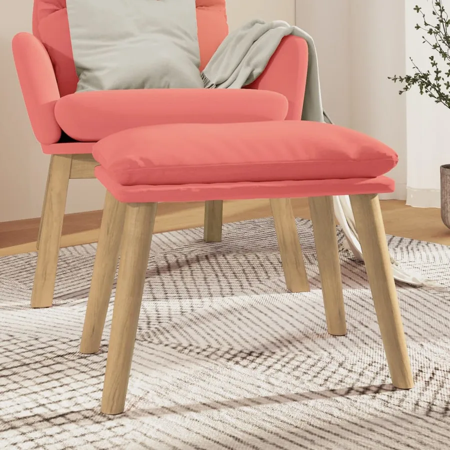 Repose-pied Rose 45x29,5x35 cm Velours