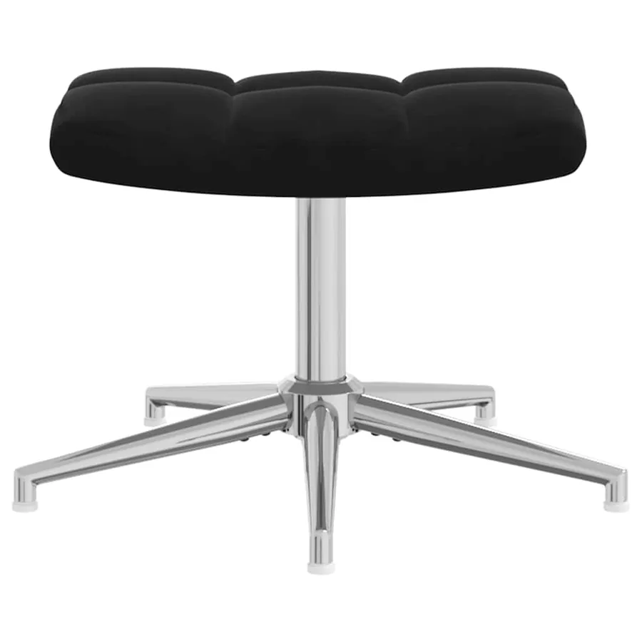 Chaise de relaxation avec tabouret Noir Velours - 10
