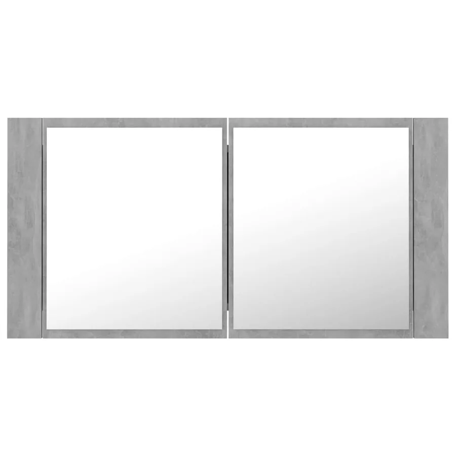 Armoire de salle de bain à miroir LED Gris béton Acrylique - 9