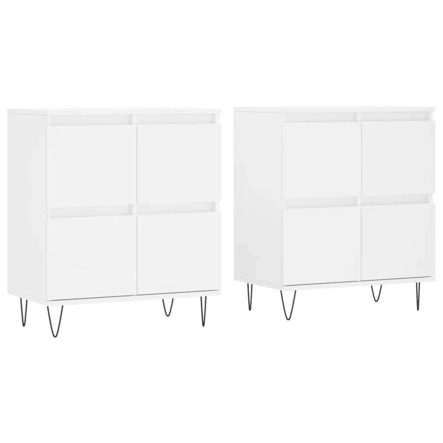 Buffets 2 pcs blanc bois d'ingénierie - 2