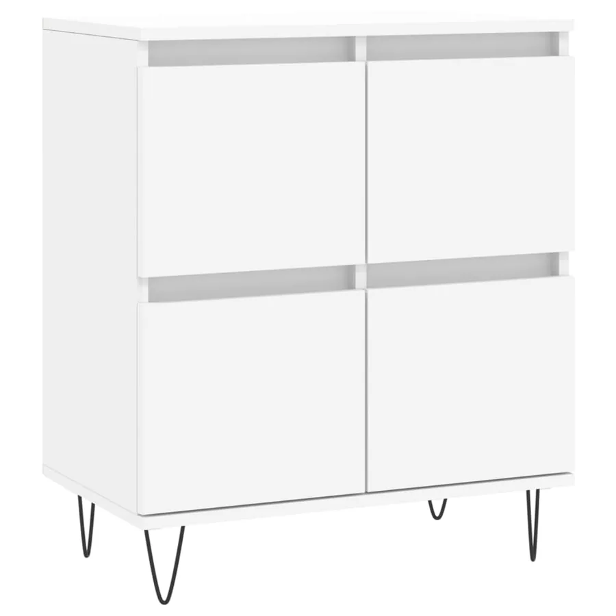 Buffets 2 pcs blanc bois d'ingénierie - 5