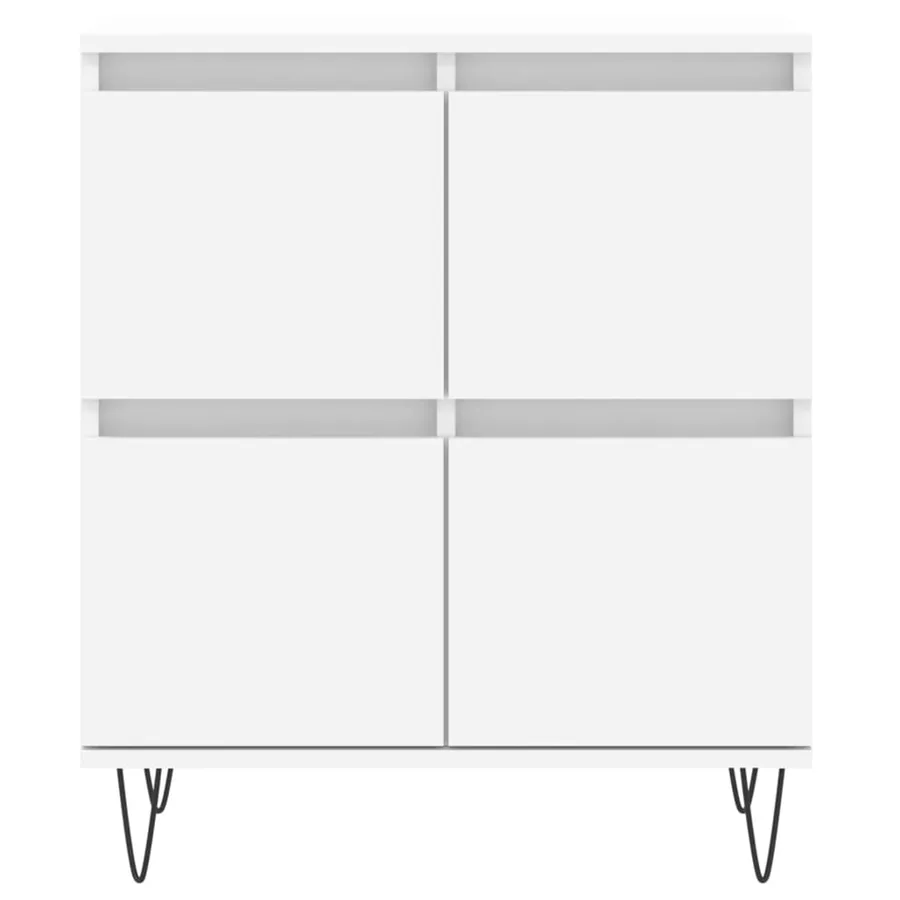 Buffets 2 pcs blanc bois d'ingénierie - 6