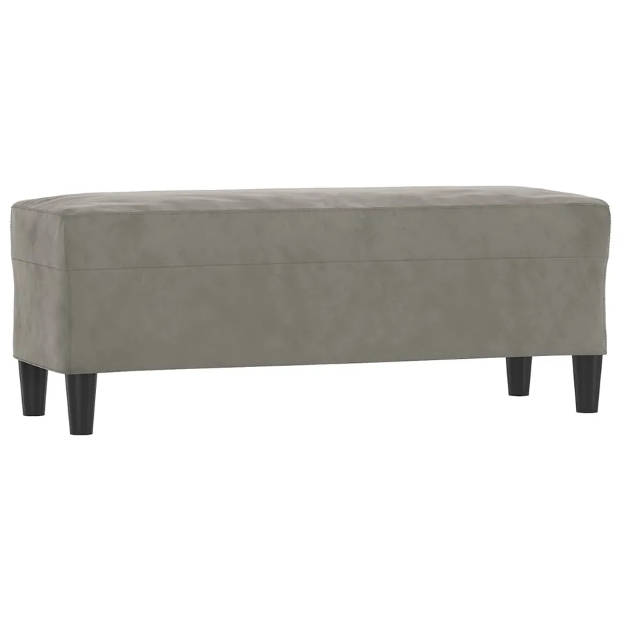 Banc Gris clair 100x35x41 cm Velours - 2