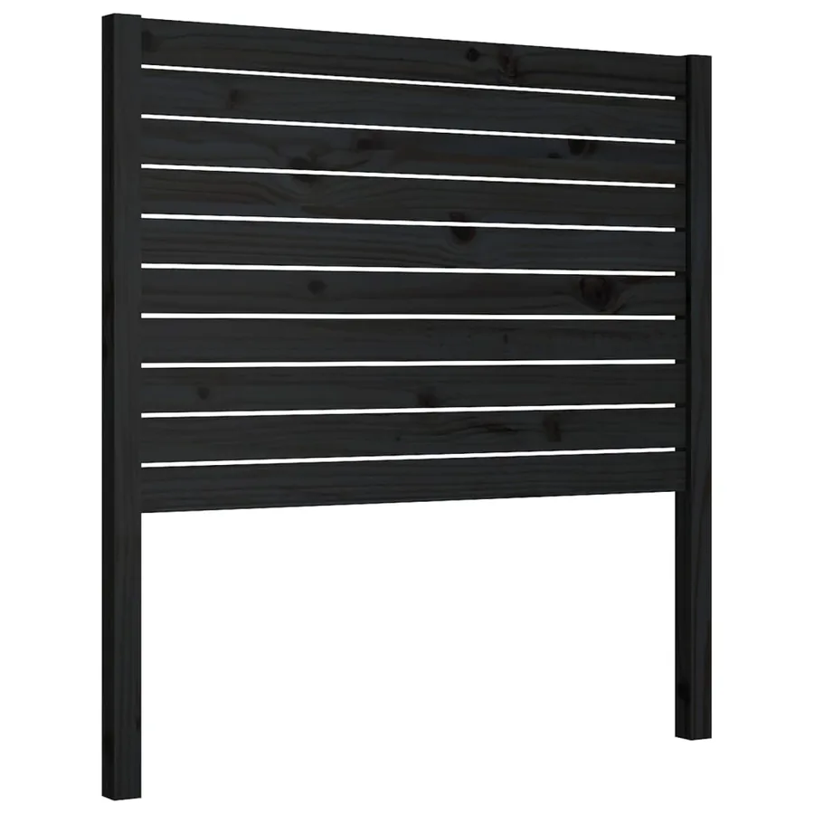 Tête de lit Noir 81x4x100 cm Bois massif de pin - 2