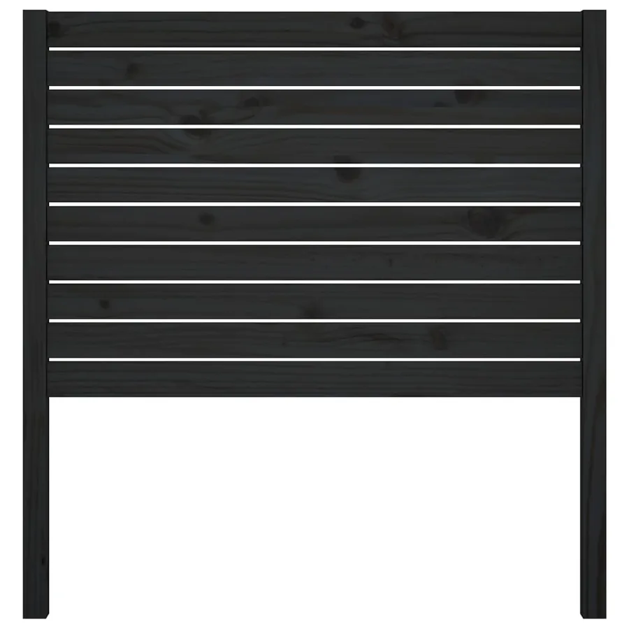 Tête de lit Noir 81x4x100 cm Bois massif de pin - 3