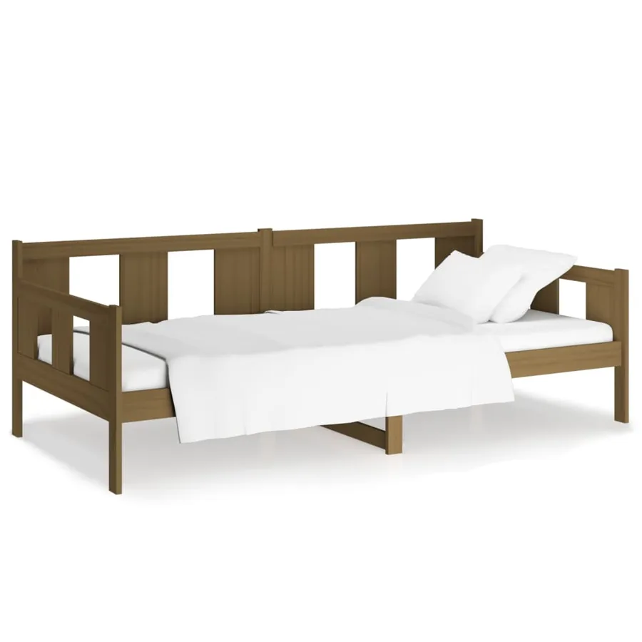 Lit de jour sans matelas marron miel bois pin massif 90x200 cm - 2