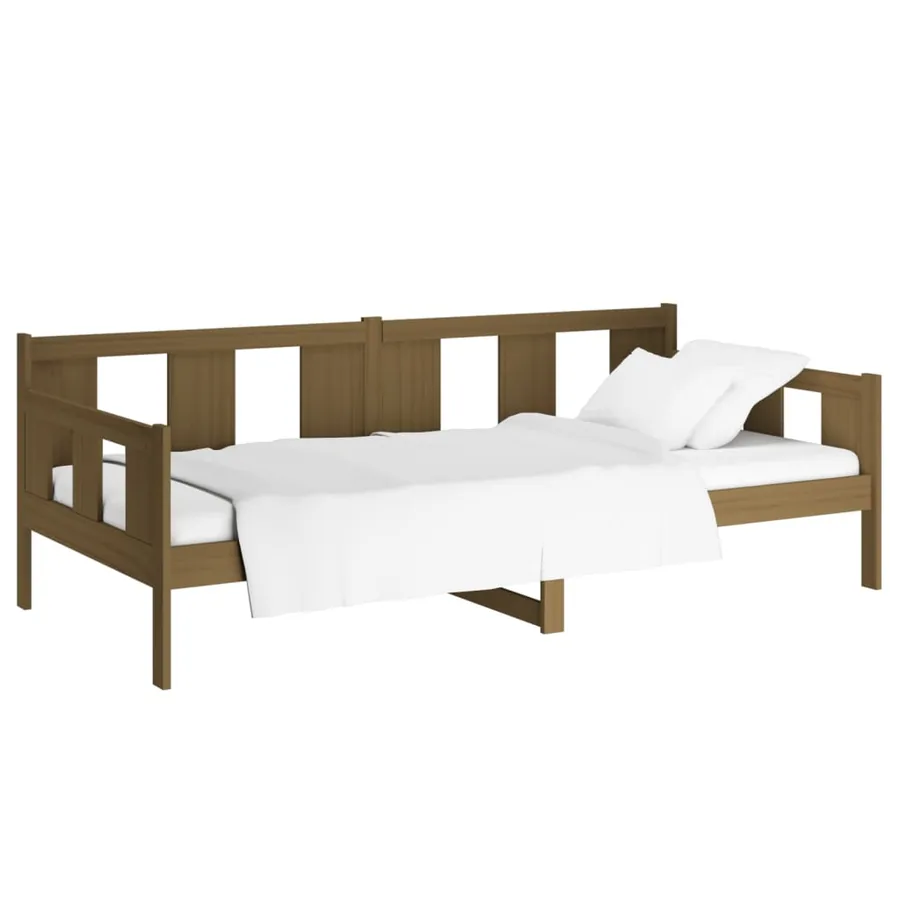 Lit de jour sans matelas marron miel bois pin massif 90x200 cm - 3