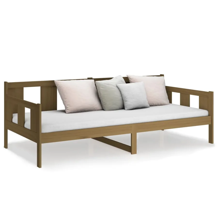 Lit de jour sans matelas marron miel bois pin massif 90x200 cm - 5