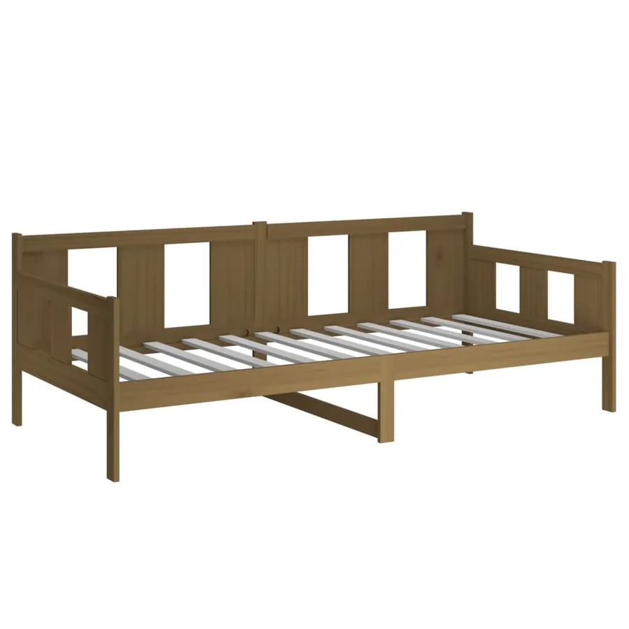 Lit de jour sans matelas marron miel bois pin massif 90x200 cm - 6